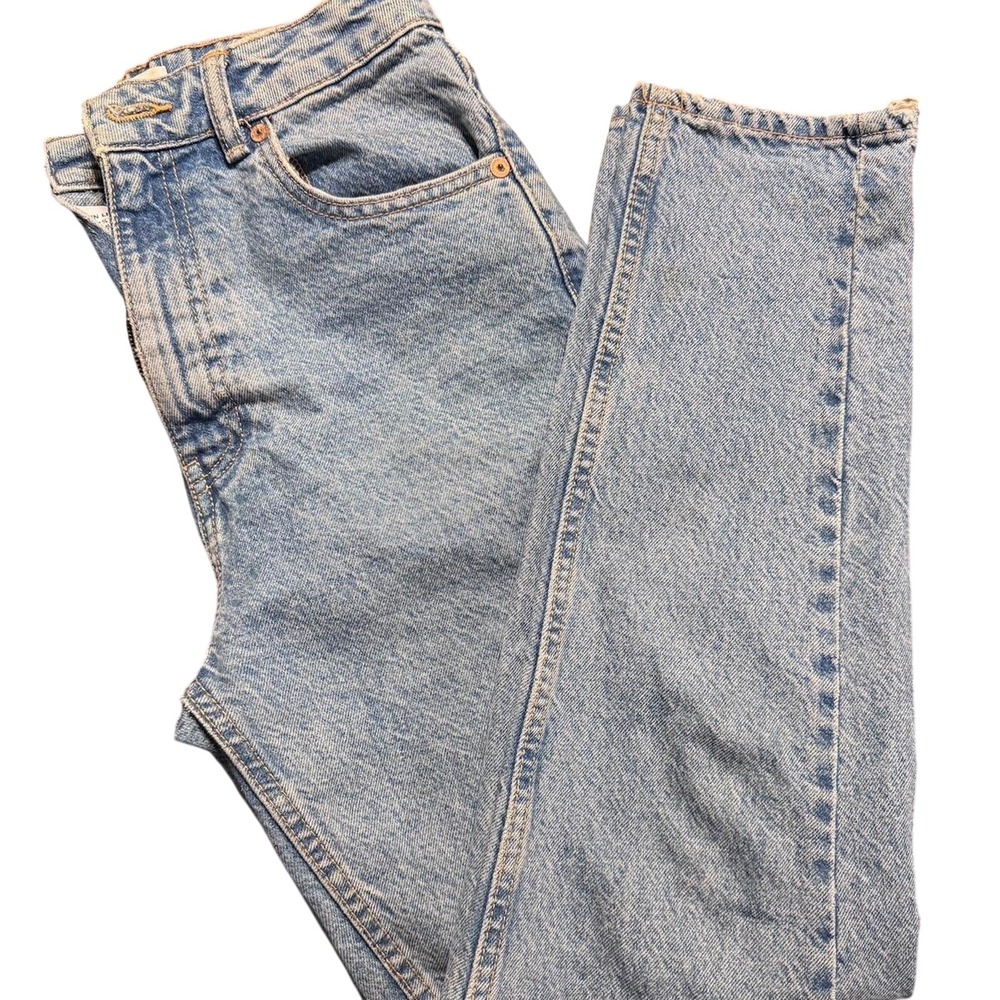 Zara blue straight leg jeans